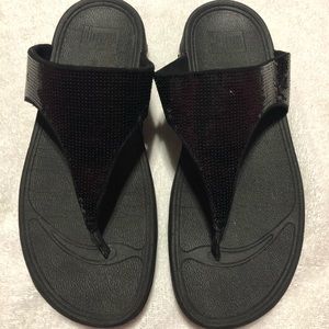 Fit flop - Black Sequins flipflops.